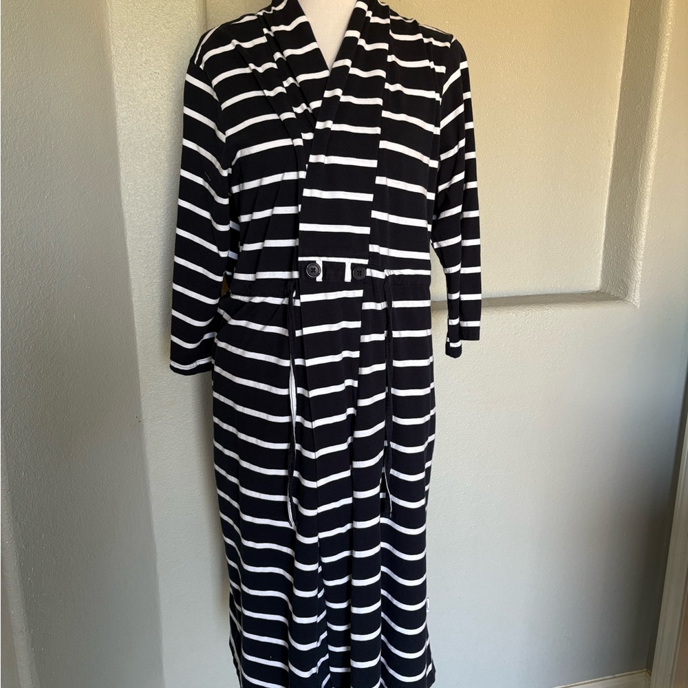 Gownies Navy & White Striped Women's Robe